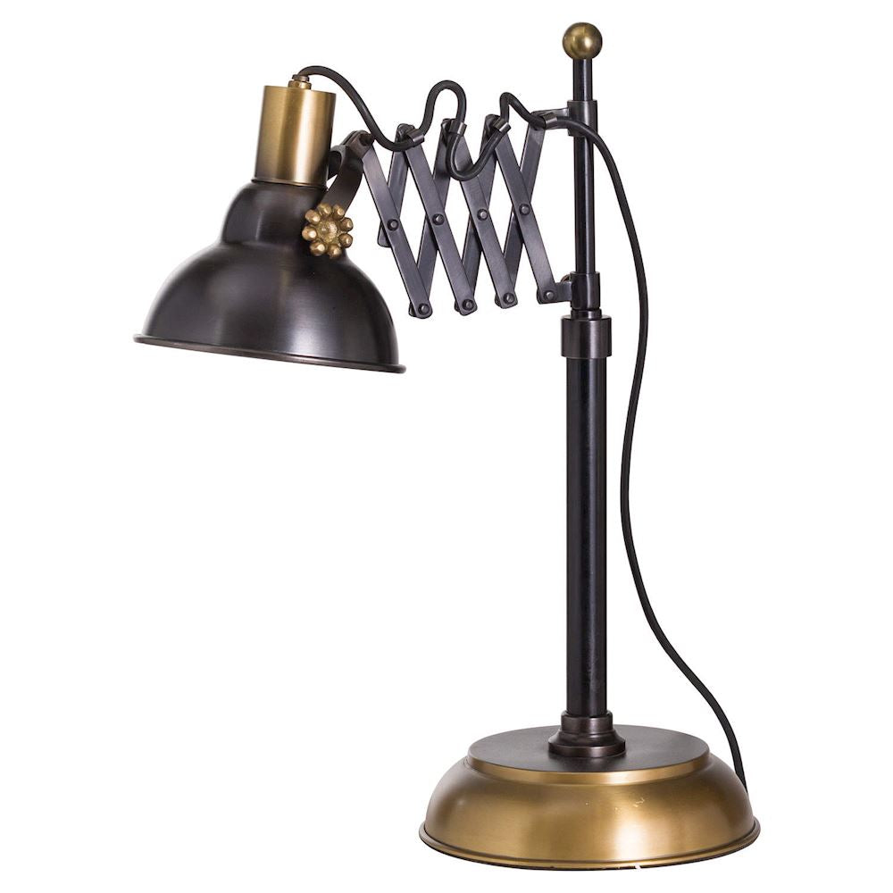 BLACK & BRASS ADJUSTABLE DESK LAMP 47x22x49cm – Ebony Rose Interiors