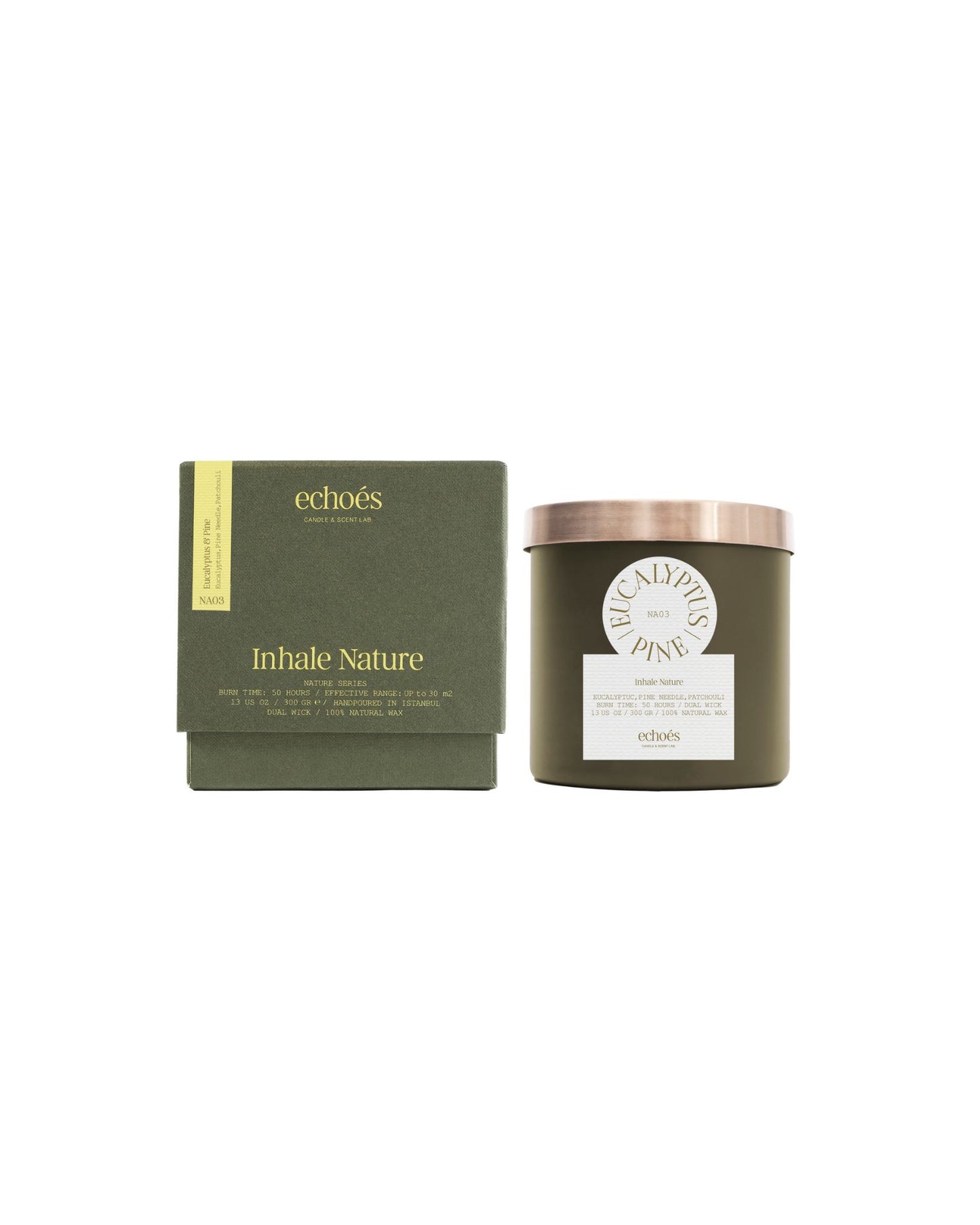 Echoes Natural 2 Wick Candle Eucalyptus & Pine