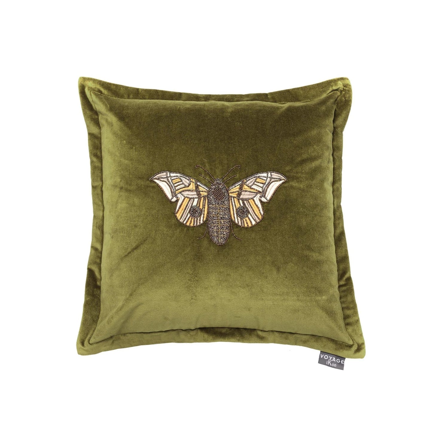 Lila Bee Velvet Cushion Green