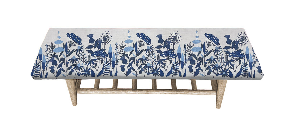 Bertie Bench Ezra Design Summer / Bluebell / Cloud