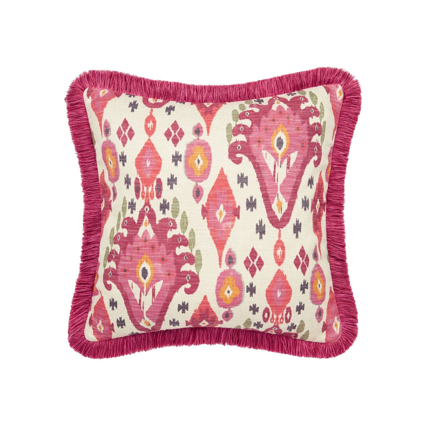 Boho Pink Fringed Cushion