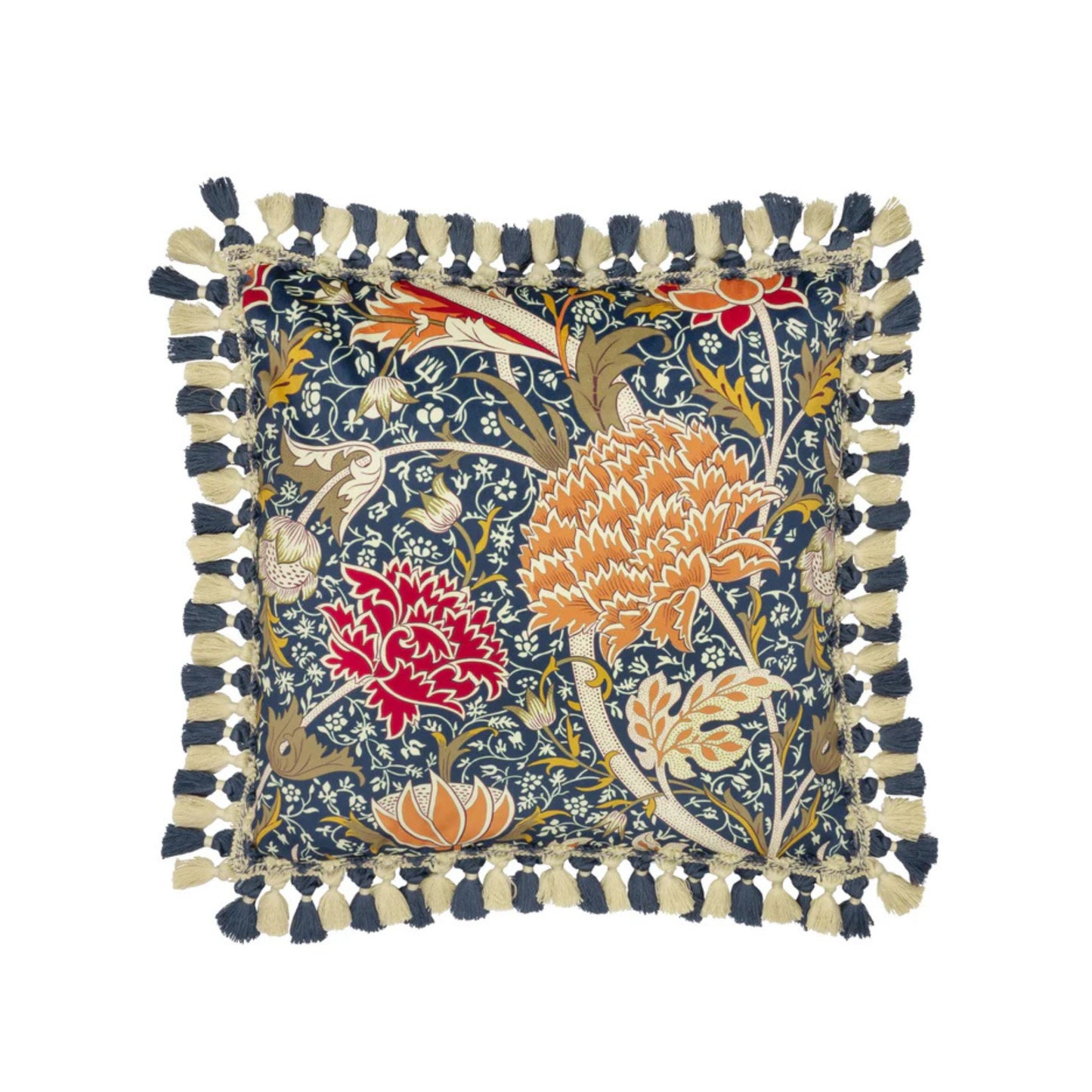 William Morris Cray Tasselled Velvet Cushion