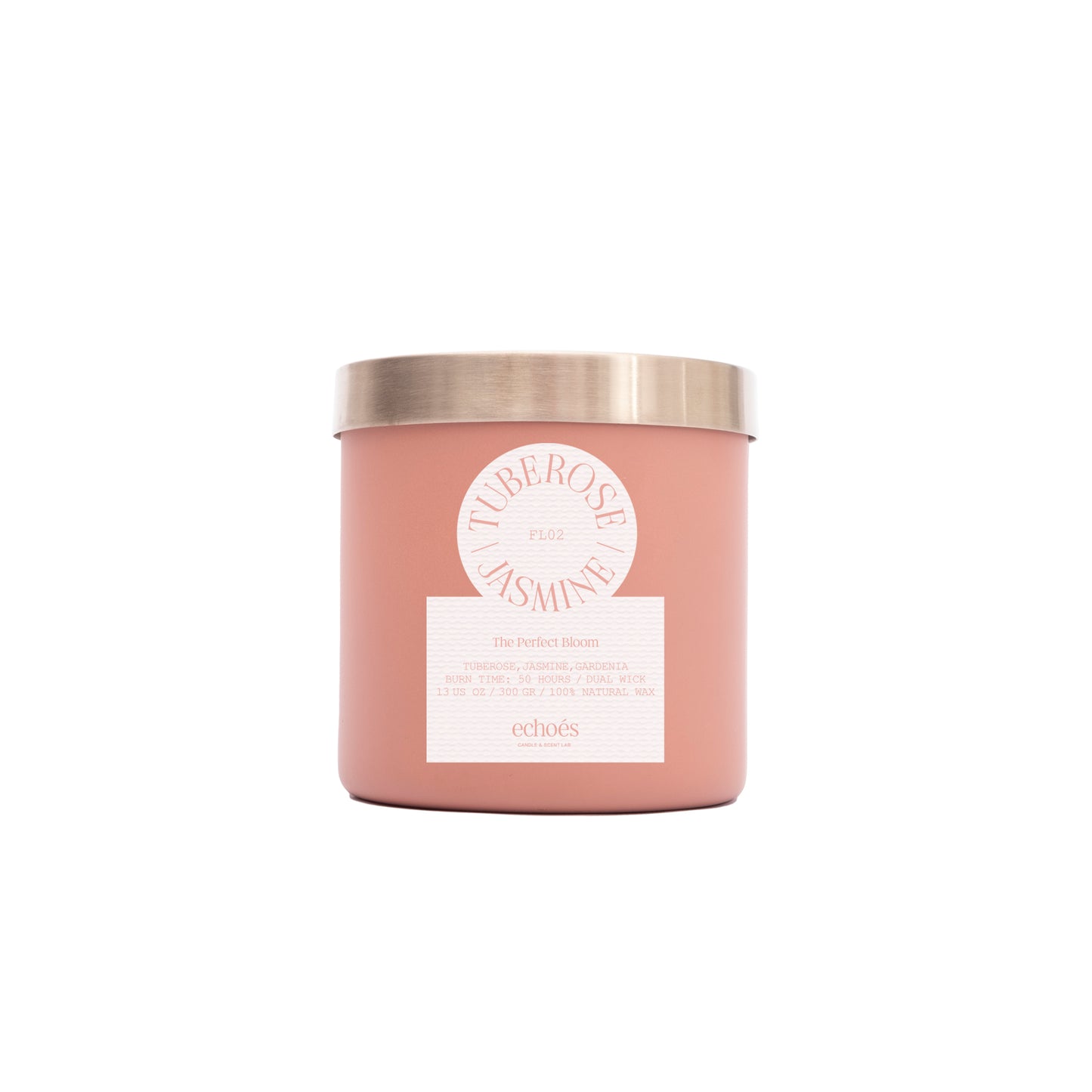 Echoes Natural 2 Wick Candle Tuberose & Jasmine