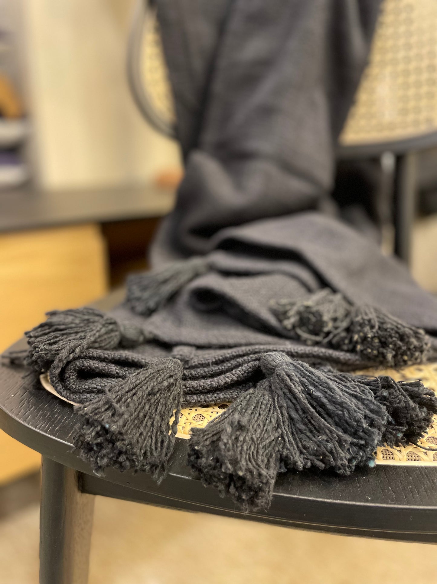 Black Cotton Throw