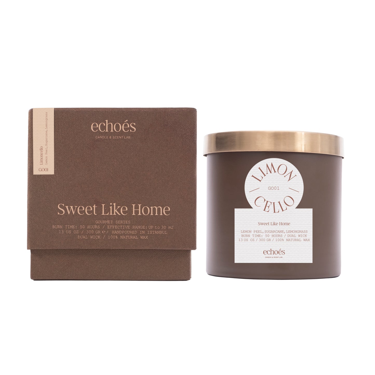 Echoes Natural 2 Wick Candle Limoncello