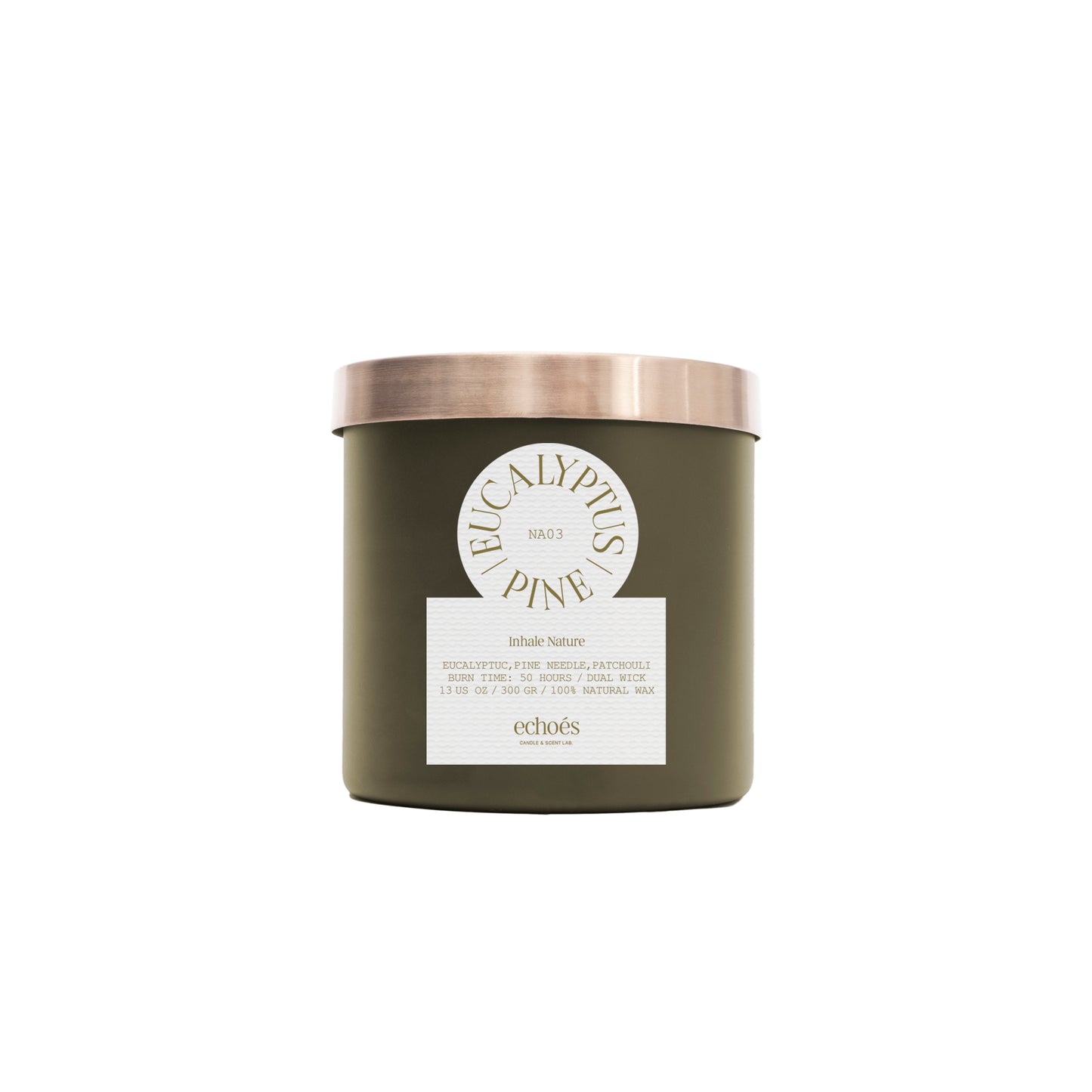 Echoes Natural 2 Wick Candle Eucalyptus & Pine