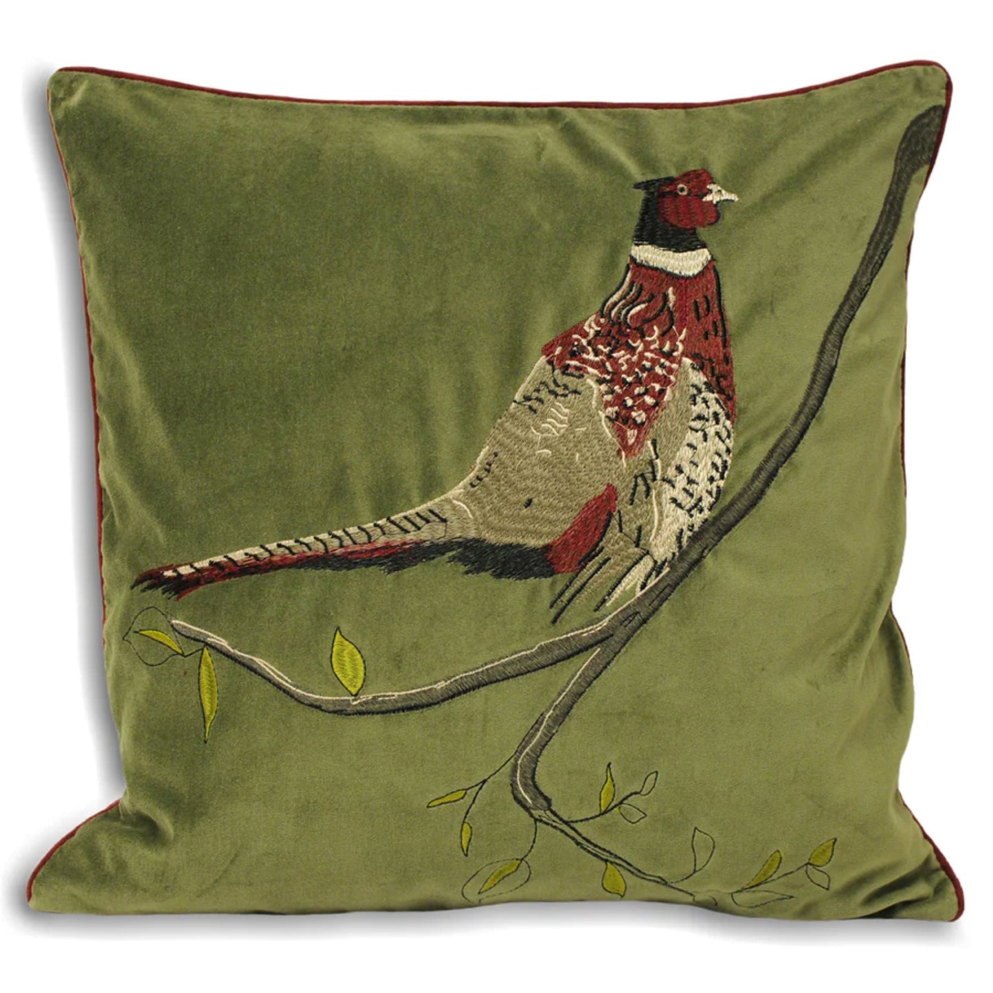Pheasant Velvet Cushion