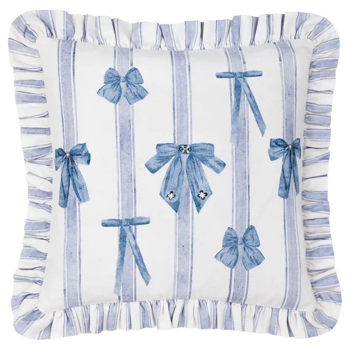 Ruffle Bows Printed Cushion