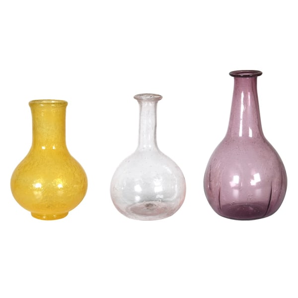 Handmade Glass Bud Vase Set of 3