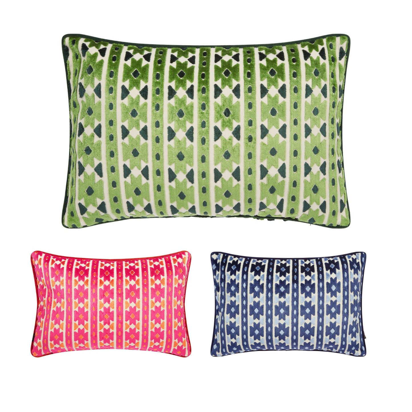 Bazaar Cushions Emerald / Begonia / Navy