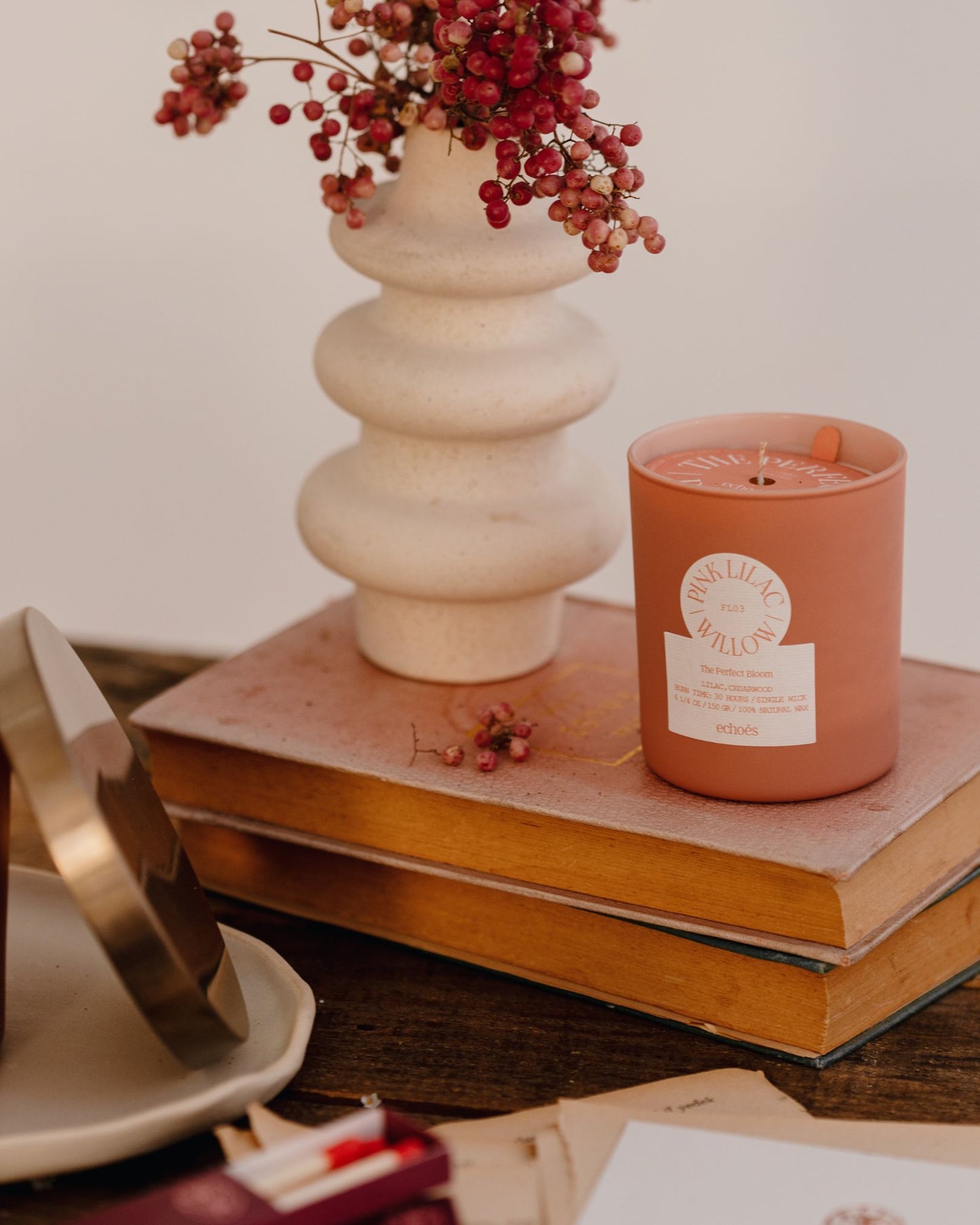 Echoes Natural Tumbler Candle Pink & Lilac Willow