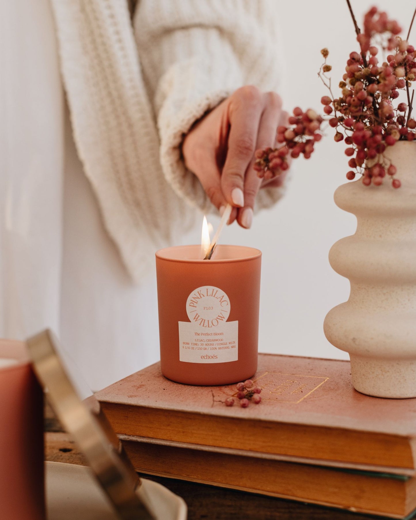 Echoes Natural Tumbler Candle Pink & Lilac Willow