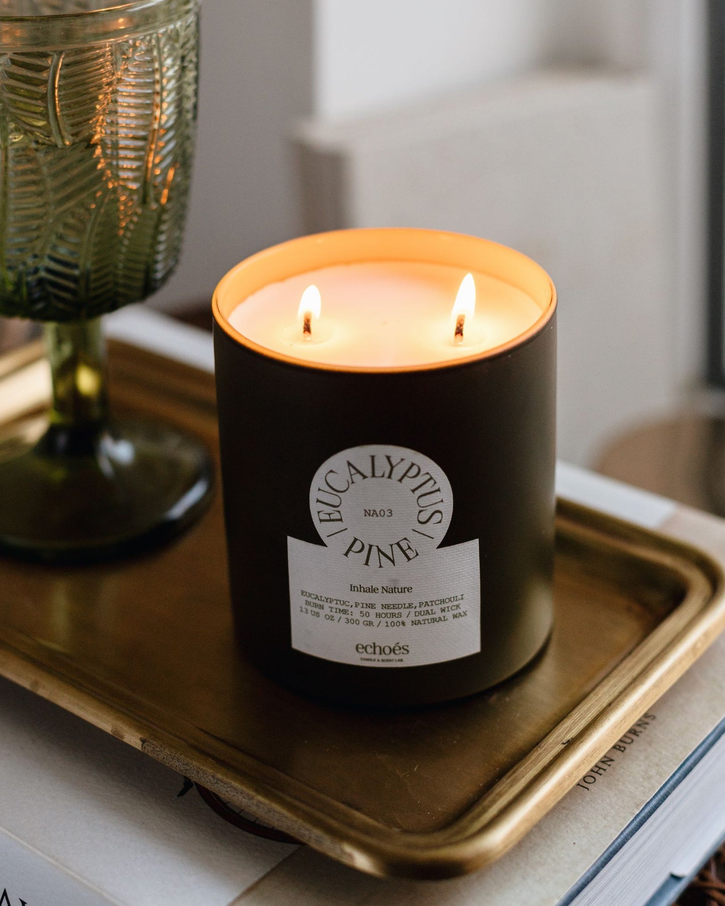 Echoes Natural 2 Wick Candle Eucalyptus & Pine