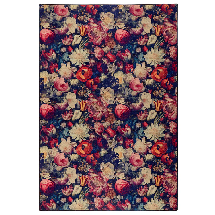 Hug Rug Eco-Washable Dark Florals Runner