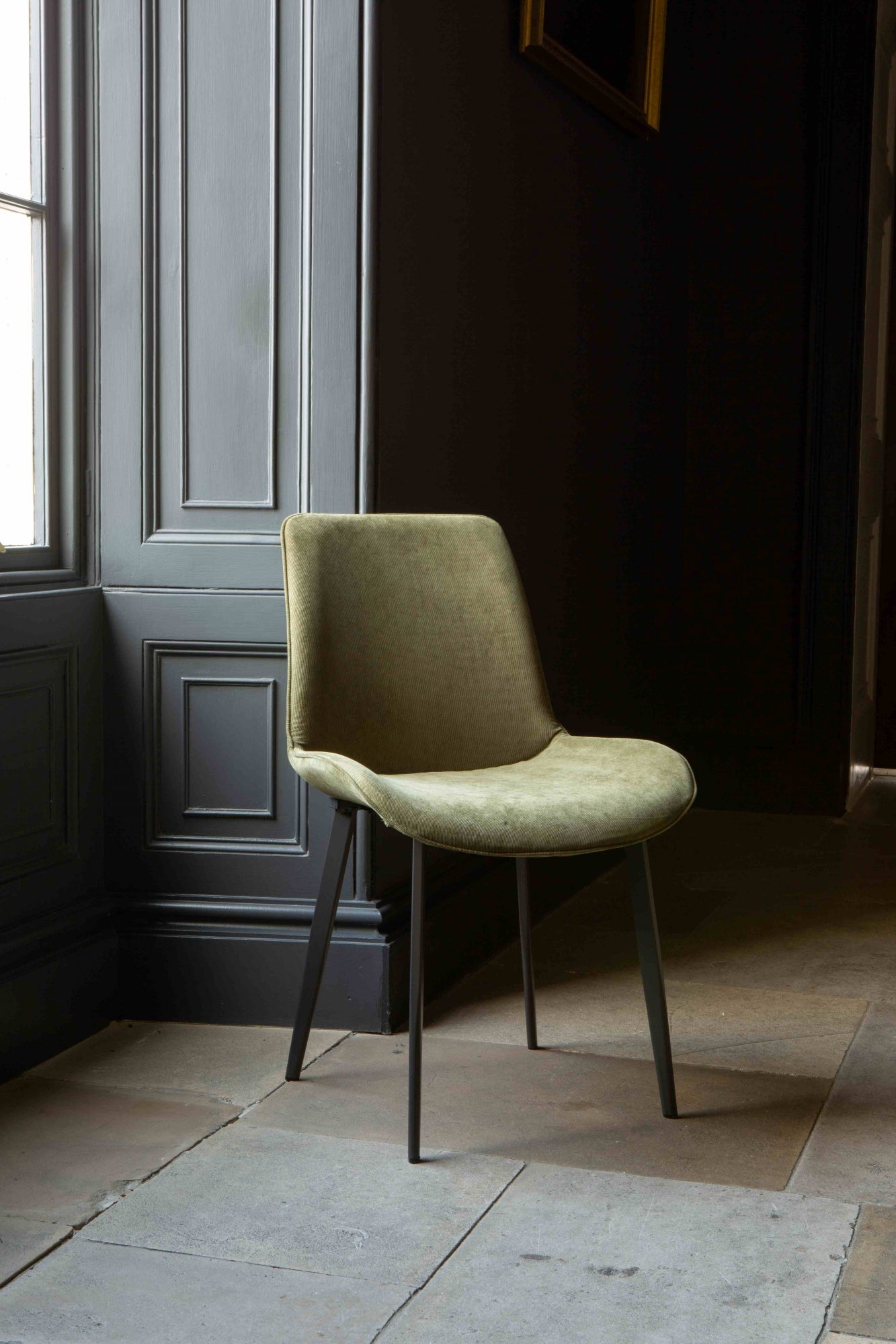 Eva Dining Chair Green / Grey