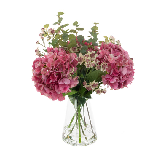 Hydrangea Bouquet in Glass Vase