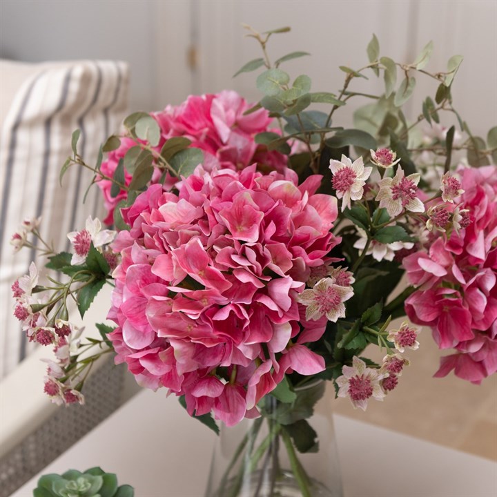 Hydrangea Bouquet in Glass Vase