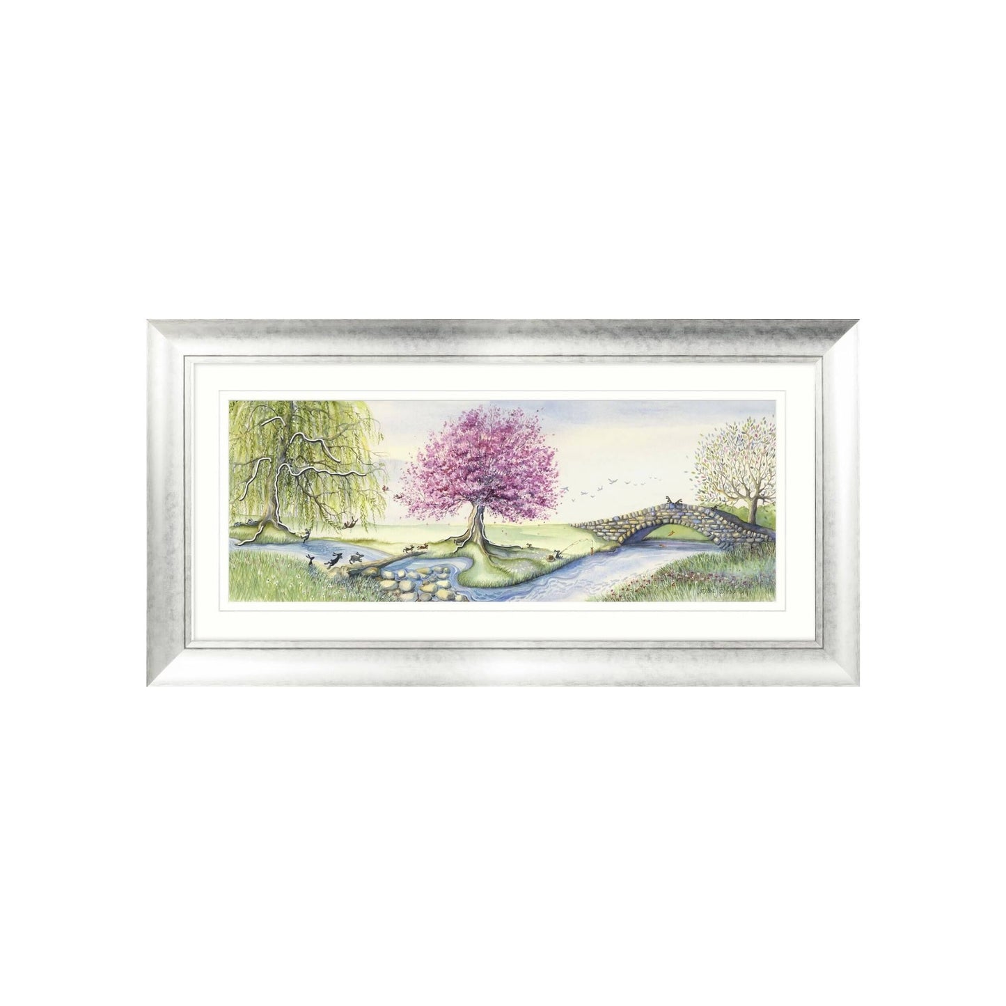 Riverbank Bunnies Framed Art