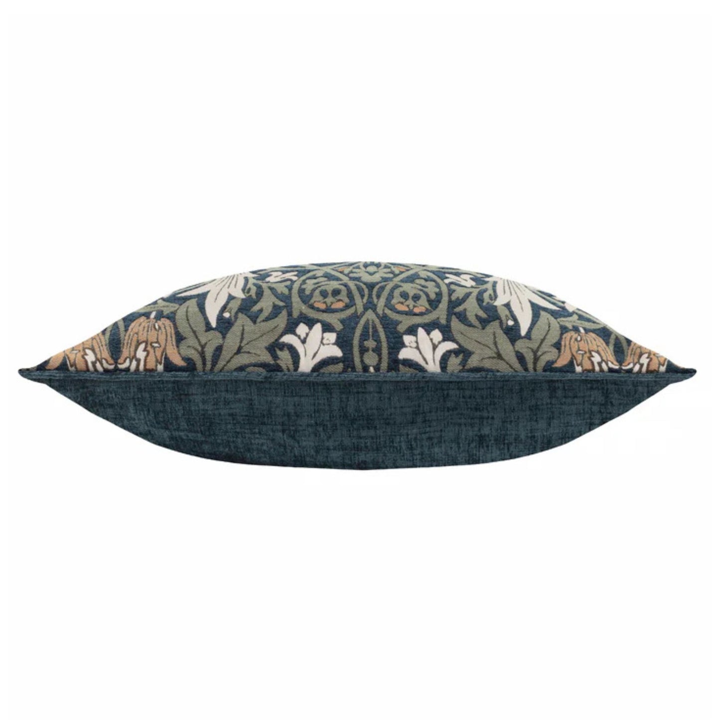 William Morris Snakes Head Chenille Cushion Indigo/Leaf